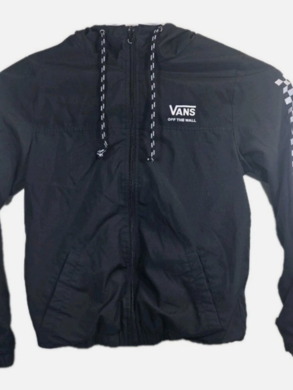 Vans Skating Black & White Jacket with Logo Women's Clothing Long Sleeve Tops